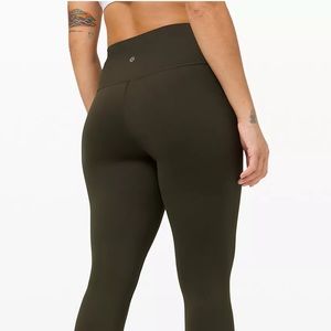 lululemon dark olive 25” wunder train leggings